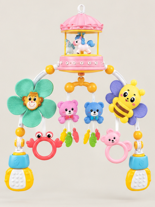 Musical Carousel Arch Toy with Rattle Pendants 3M+