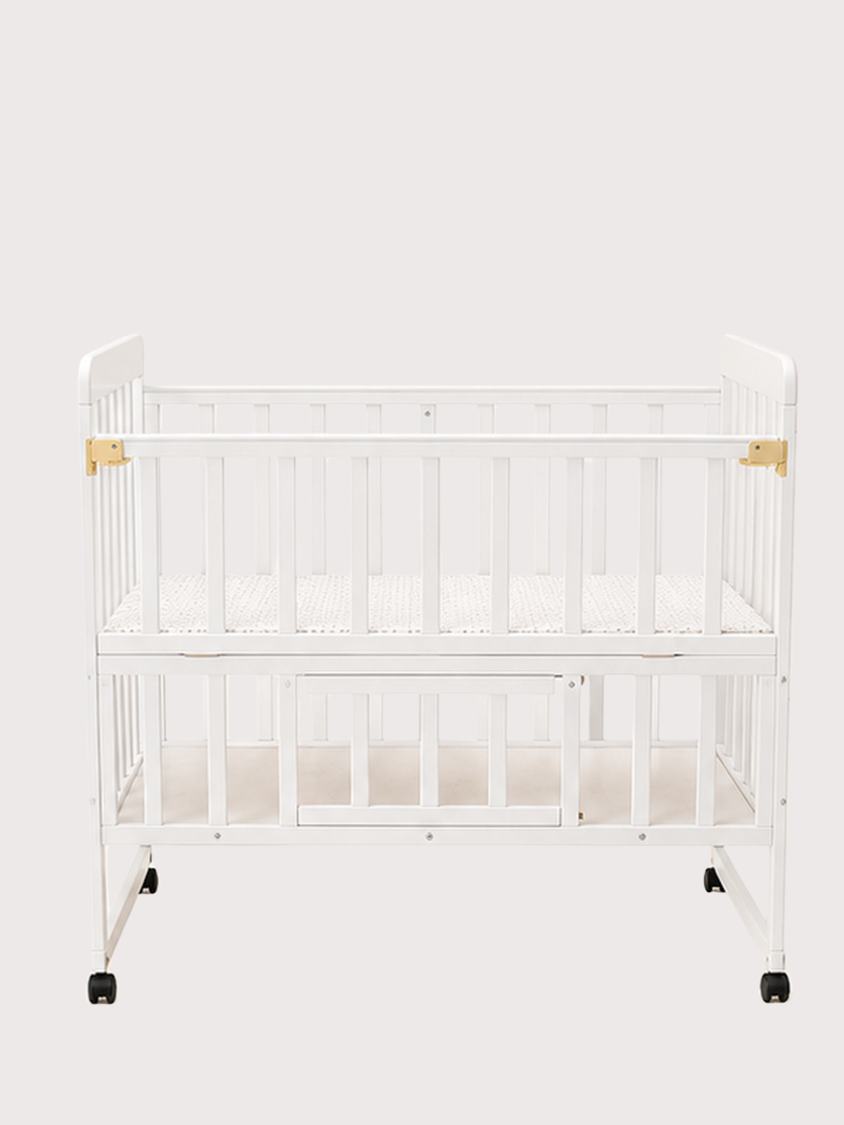 Double-Height Wooden Baby Cot & Convertible Co-Sleeper