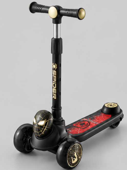 Spider Theme 3-Wheel Foldable Kick Scooty
