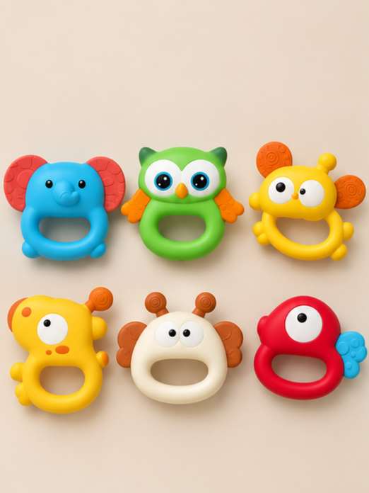 Interactive Puzzle Rattle 6-Piece Toddler Educational Toy Set