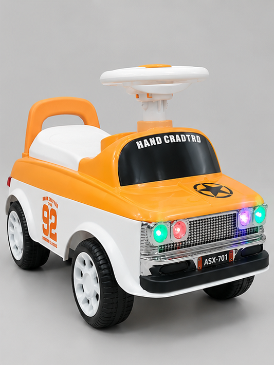 Full Fiber Lights & Music Classic Push Ride-On Car