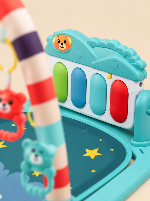Multi-Function Kick & Play Piano Baby Gym Mat with Overhead Activity Arch