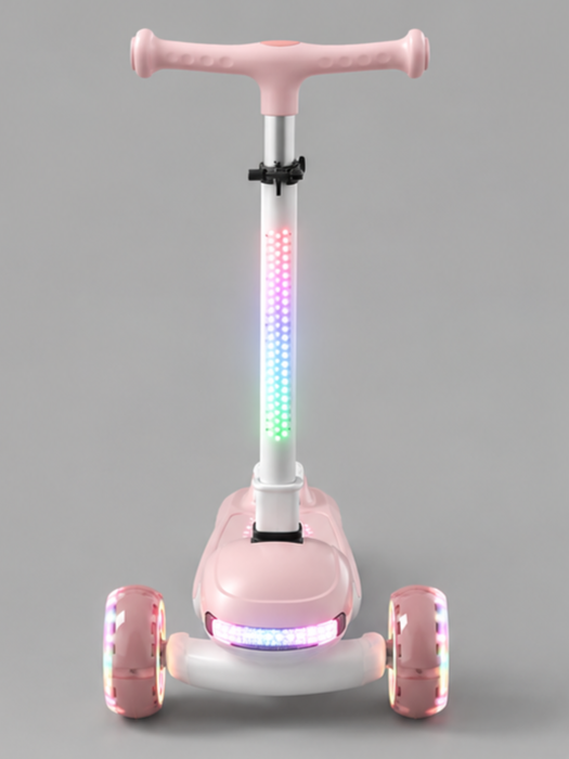 3-Wheel Kick Scooter with LED Light-Up Stem & Deck