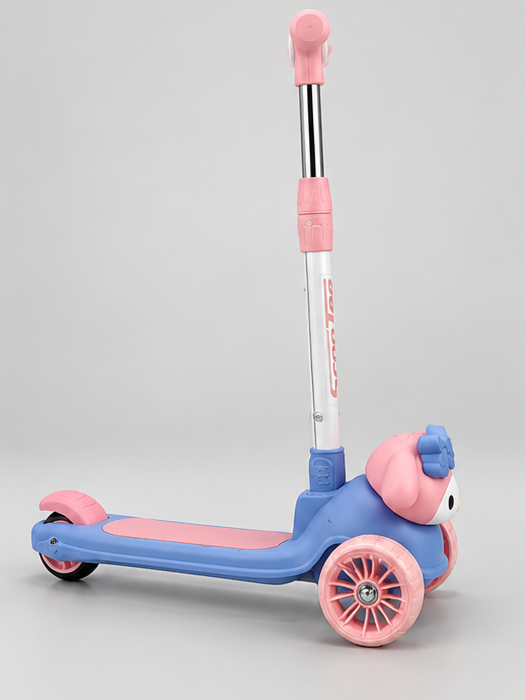 Cute Bunny Character Theme 3-Wheel Kids Kick Scooty with Adjustable Handlebar