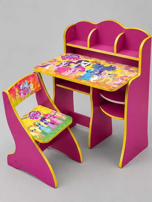 My Little Pony Magical Kingdom Kids Wooden Study Desk & Chair Set