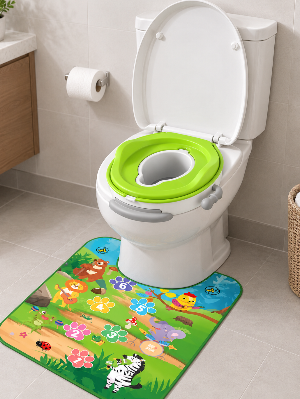 2-in-1 Toddler Potty Training Seat with Interactive Musical Play Mat