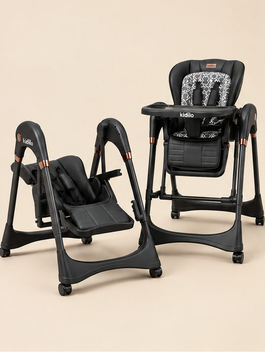 Kidilo-8200 2-in-1 Smart Electric Baby Swing & High Chair with Bluetooth & Remote Control