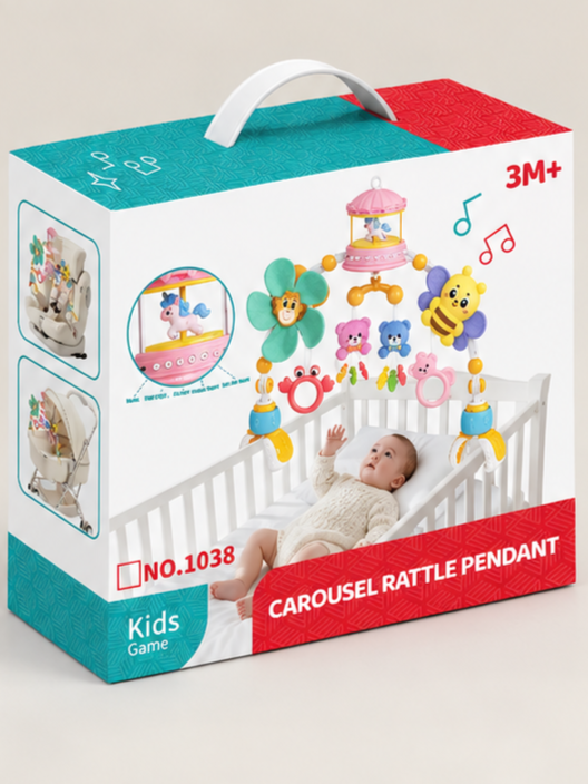 Musical Carousel Arch Toy with Rattle Pendants 3M+