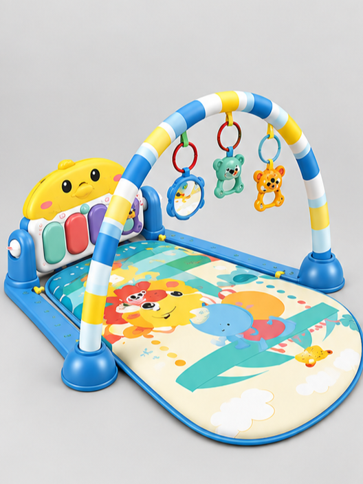 Ibi-Irn Kick & Play Musical Baby Gym Mat with Piano Pedal & Hanging Rattles 698-93