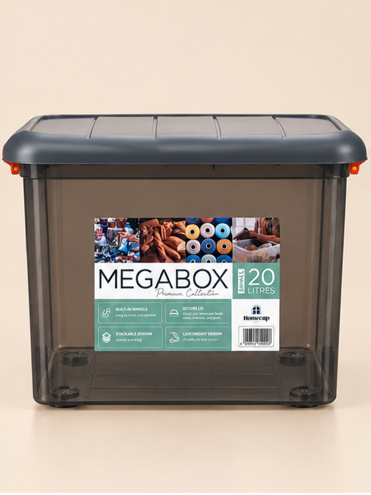 Homeup Megabox Small 20-Litre Plastic Storage Box with Lid