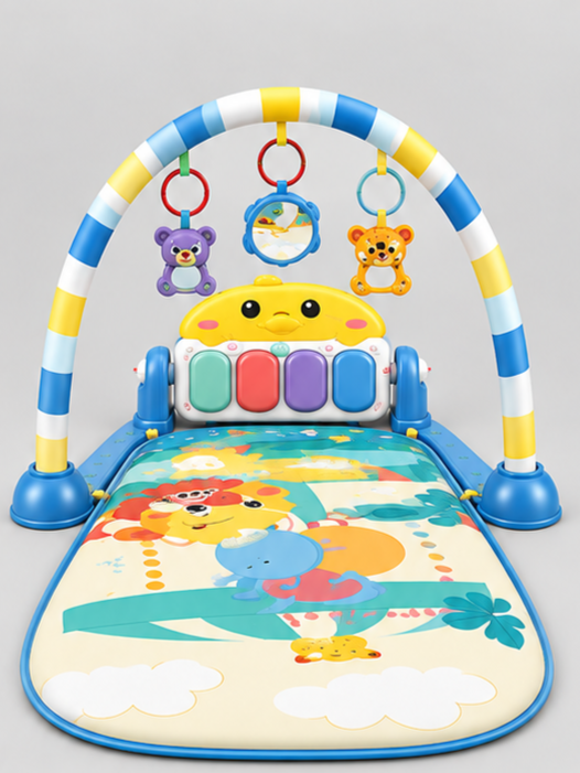 Ibi-Irn Kick & Play Musical Baby Gym Mat with Piano Pedal & Hanging Rattles 698-93
