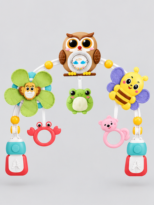 Adjustable Baby Stroller Arch Toy with Rattle Pendants 3M+