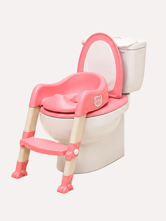 Adjustable Toddler Potty Training Seat with Ladder & Anti-Slip Feet