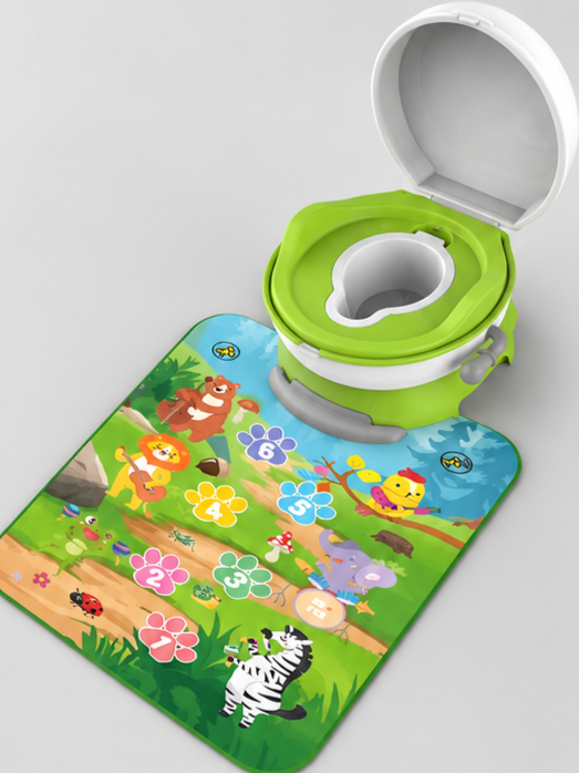 2-in-1 Toddler Potty Training Seat with Interactive Musical Play Mat