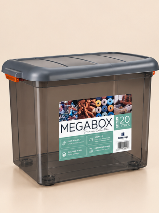 Homeup Megabox Small 20-Litre Plastic Storage Box with Lid