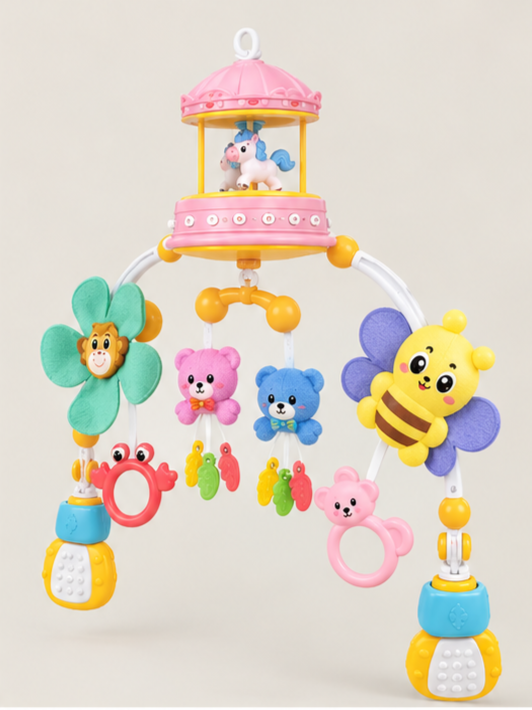 Musical Carousel Arch Toy with Rattle Pendants 3M+