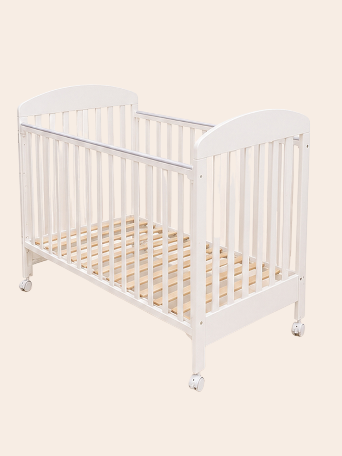 Wooden Baby Cot Bed with Under-Bed Storage Drawer &  Nursery Artwork